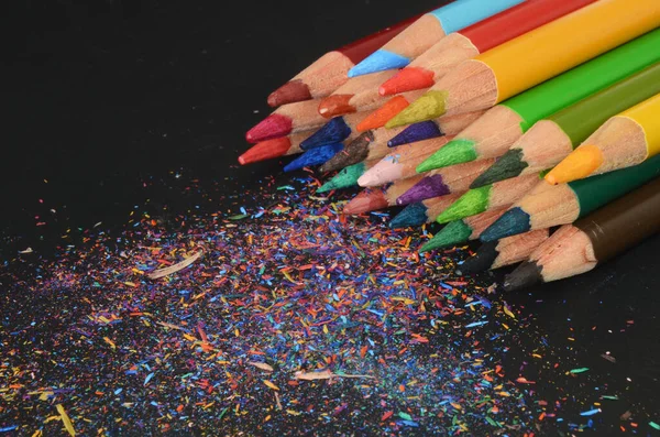 color pencil on dark background, color pencils, back to school material, back to school, colorful pencils