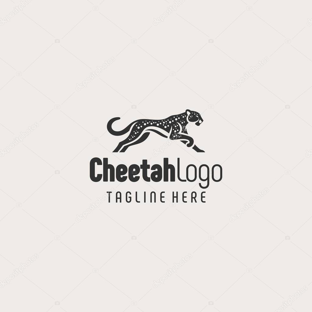 Minimalist Cheetah Silhouette Logo Design