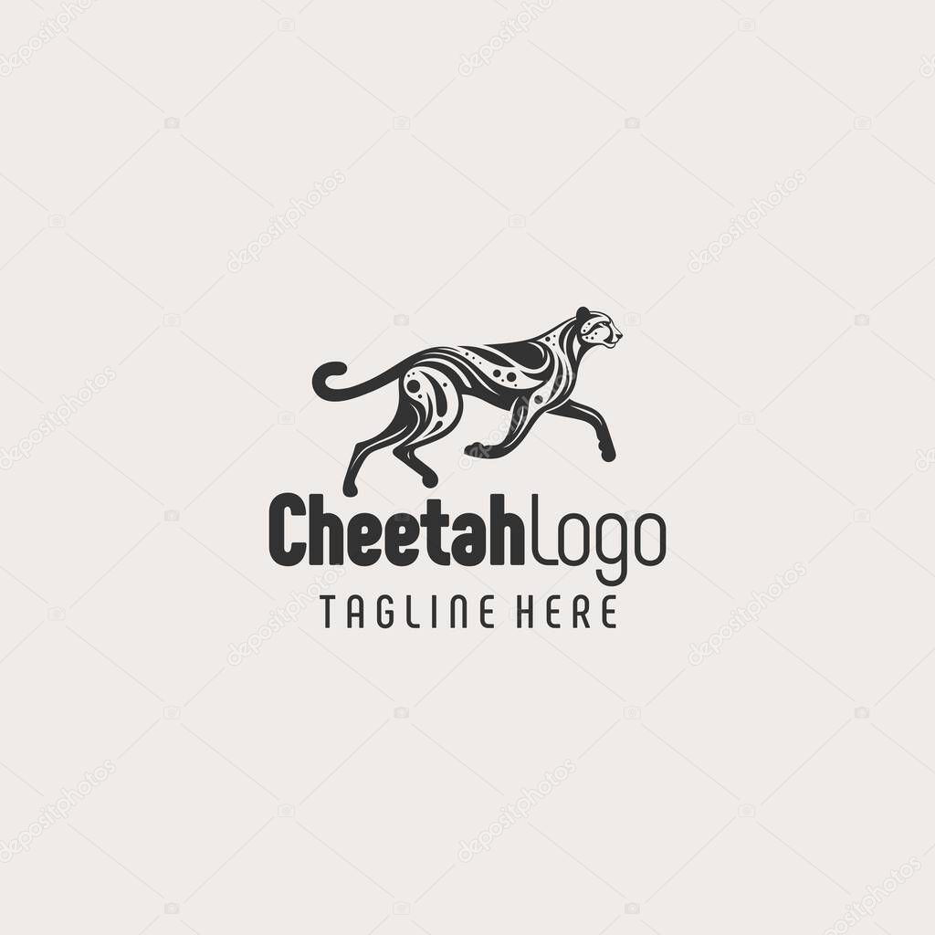 Luxury Cheetah Outline Logo Design