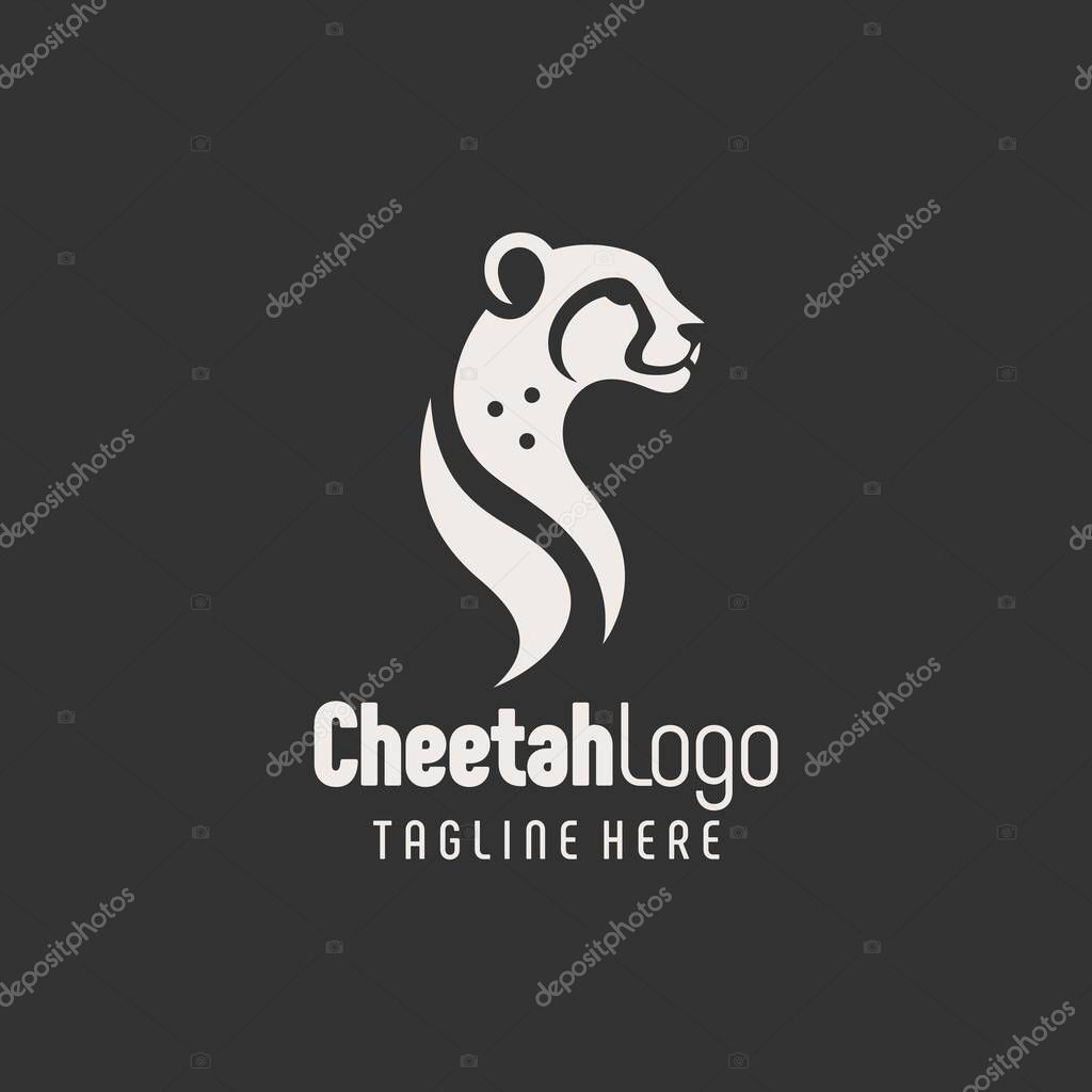 Vintage Black White Cheetah Emblem