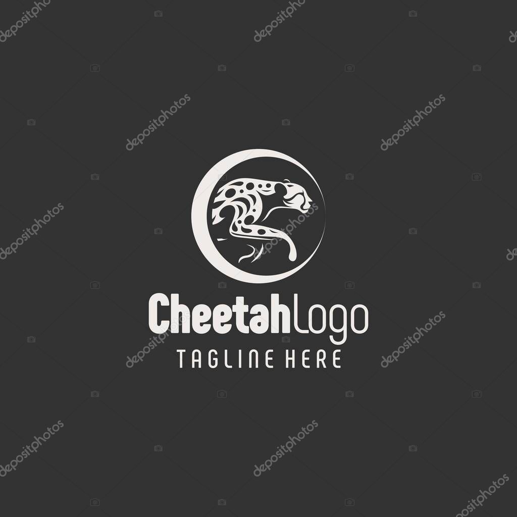 Stunning Black White Cheetah Vector