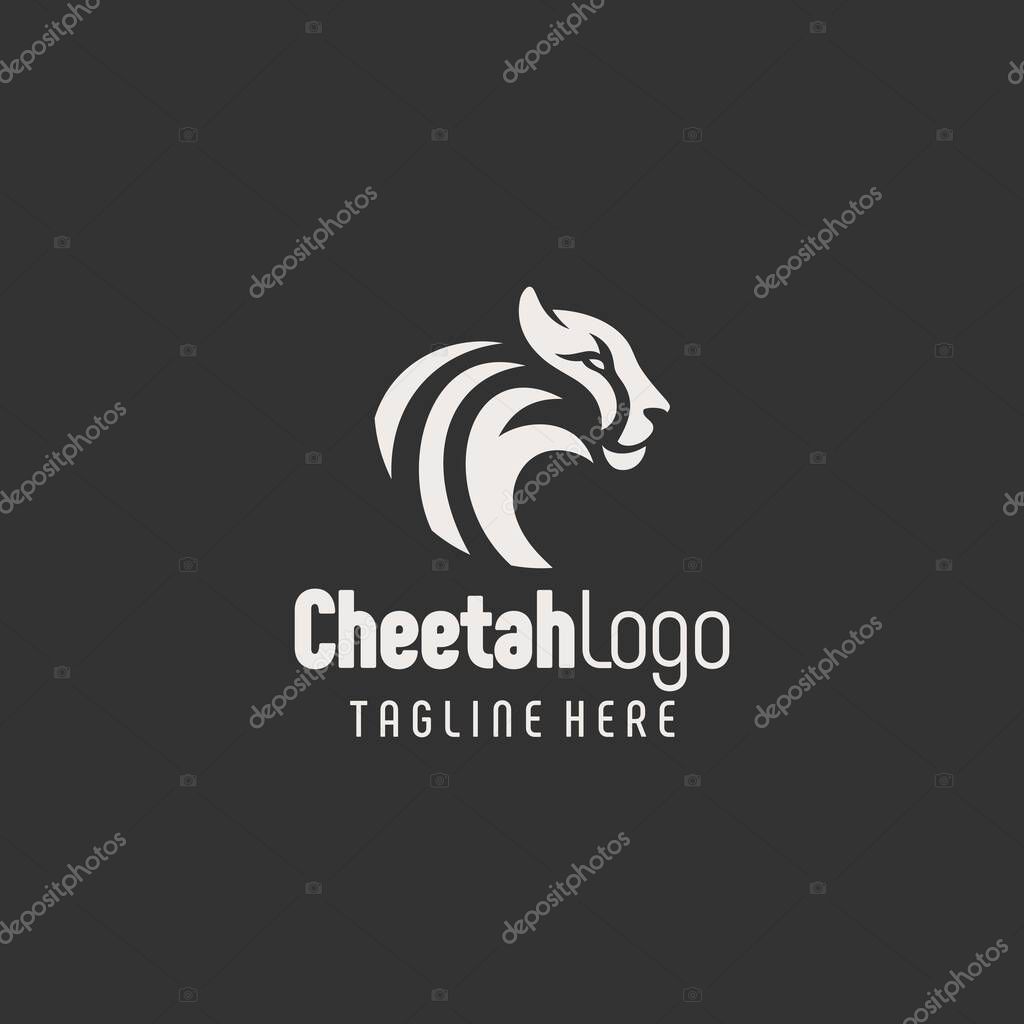 Artistic Jungle Cheetah Logo Symbol