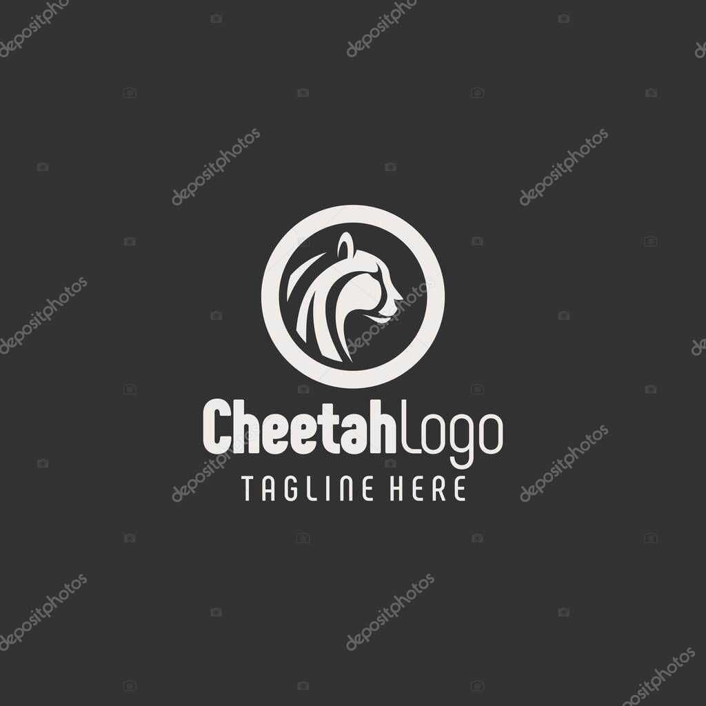 Modern Black White Cheetah Emblem