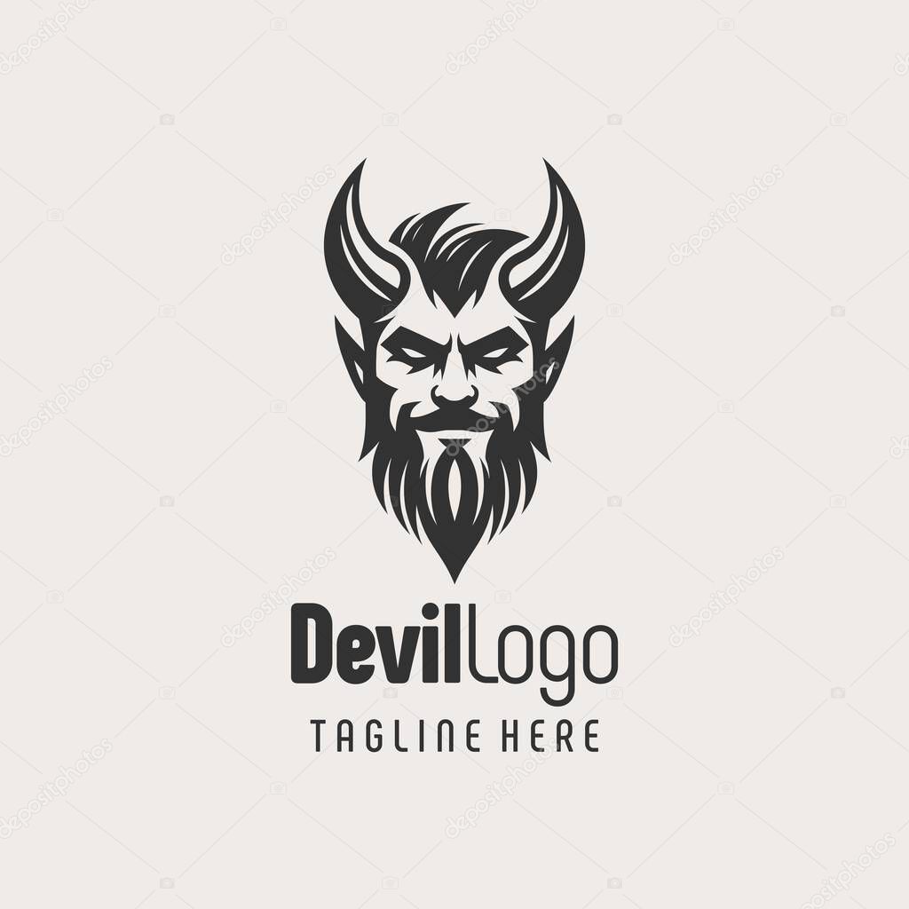 Elegant Black White Devil Logo