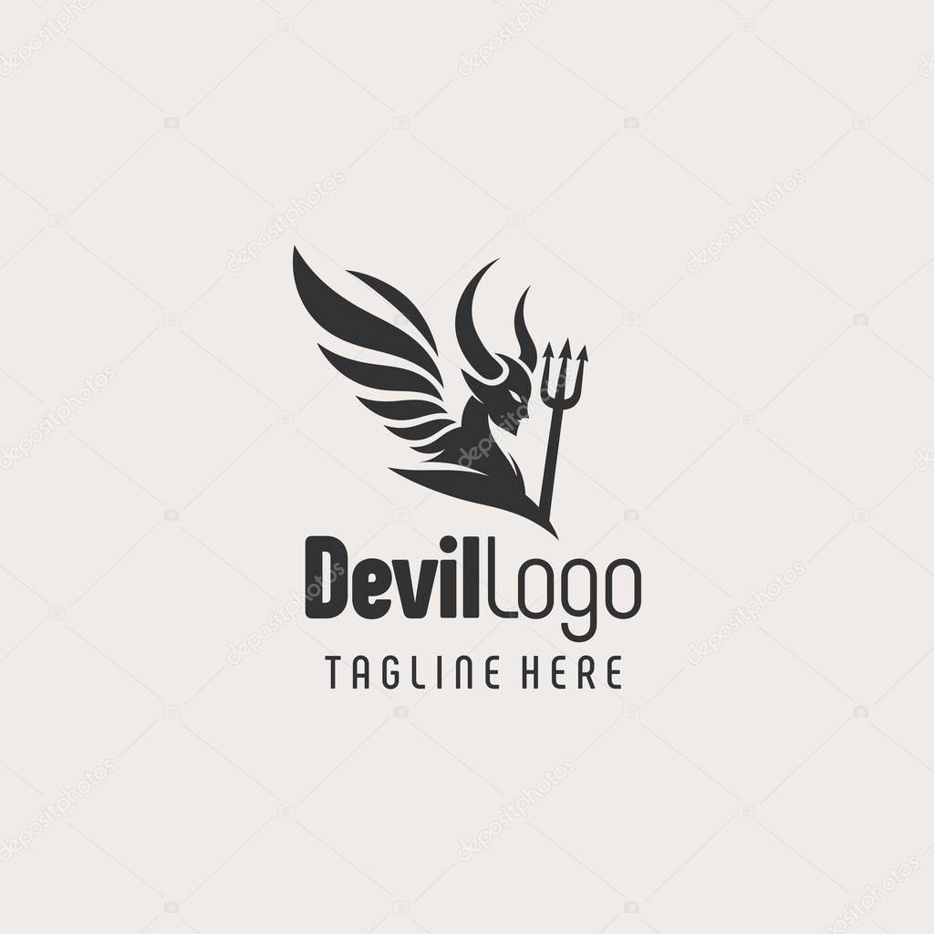 Clean Devil Line Art Logo