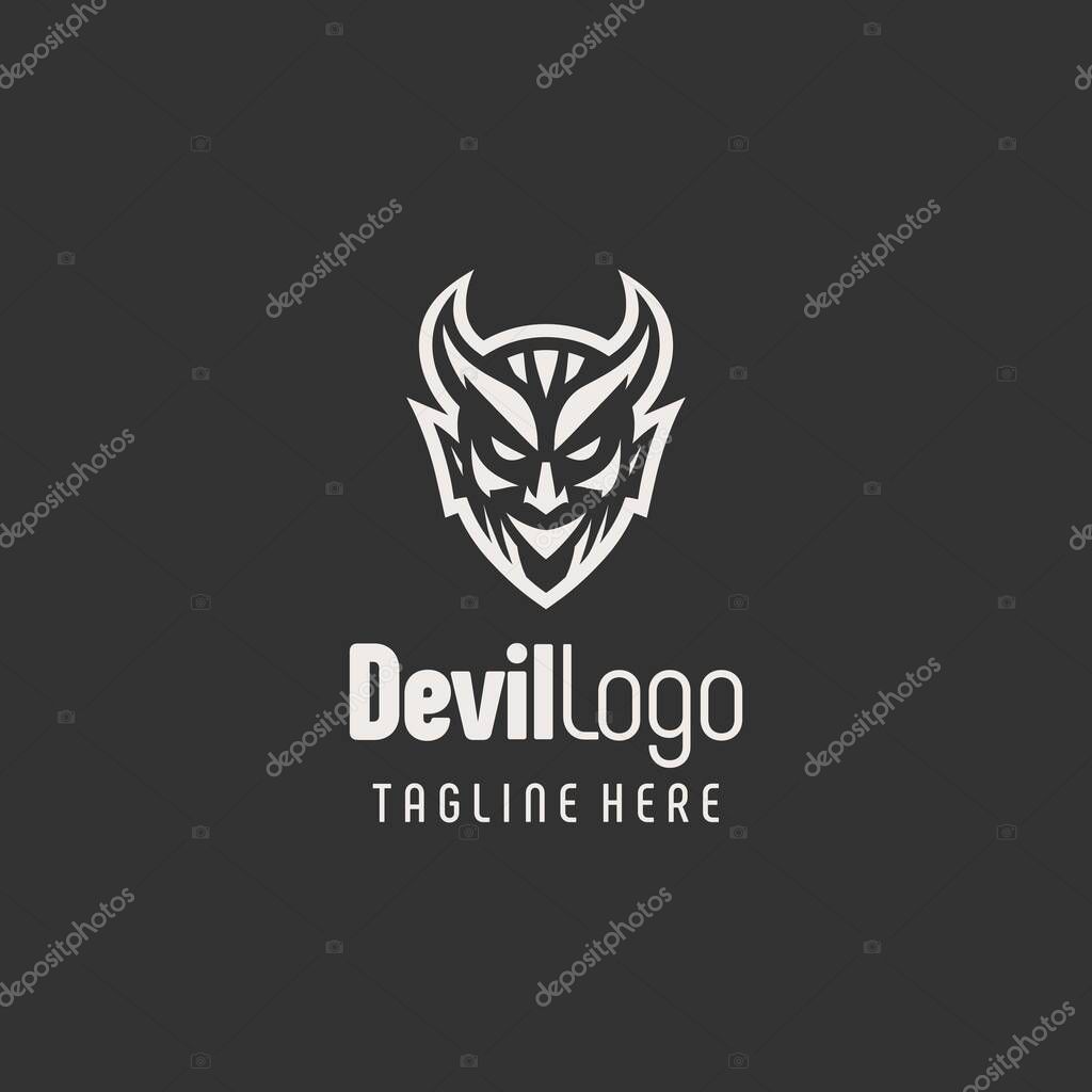 Creative Minimalist Devil Branding Logo