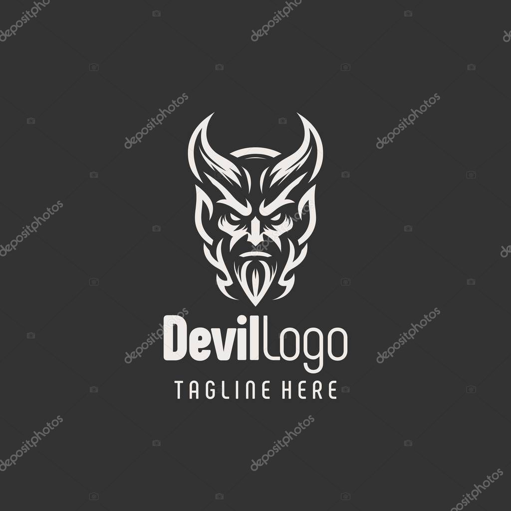 Elegant Devil Outline Logo Design