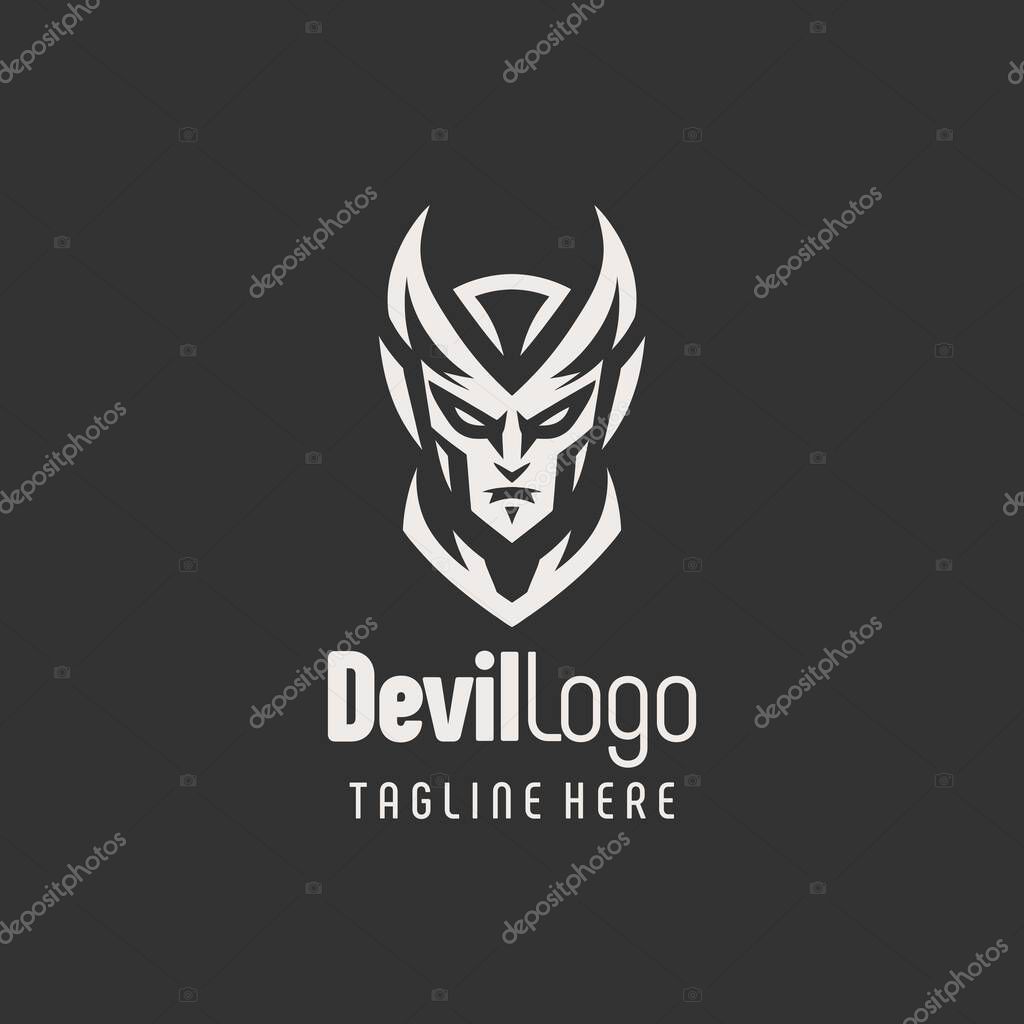 Vintage Dark Devil Logo Emblem