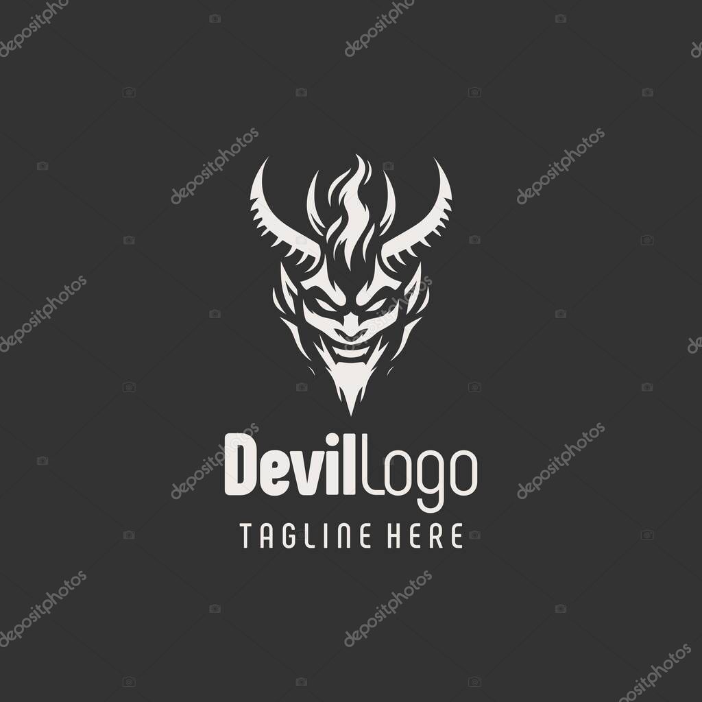 Artistic Dark Devil Logo Symbol