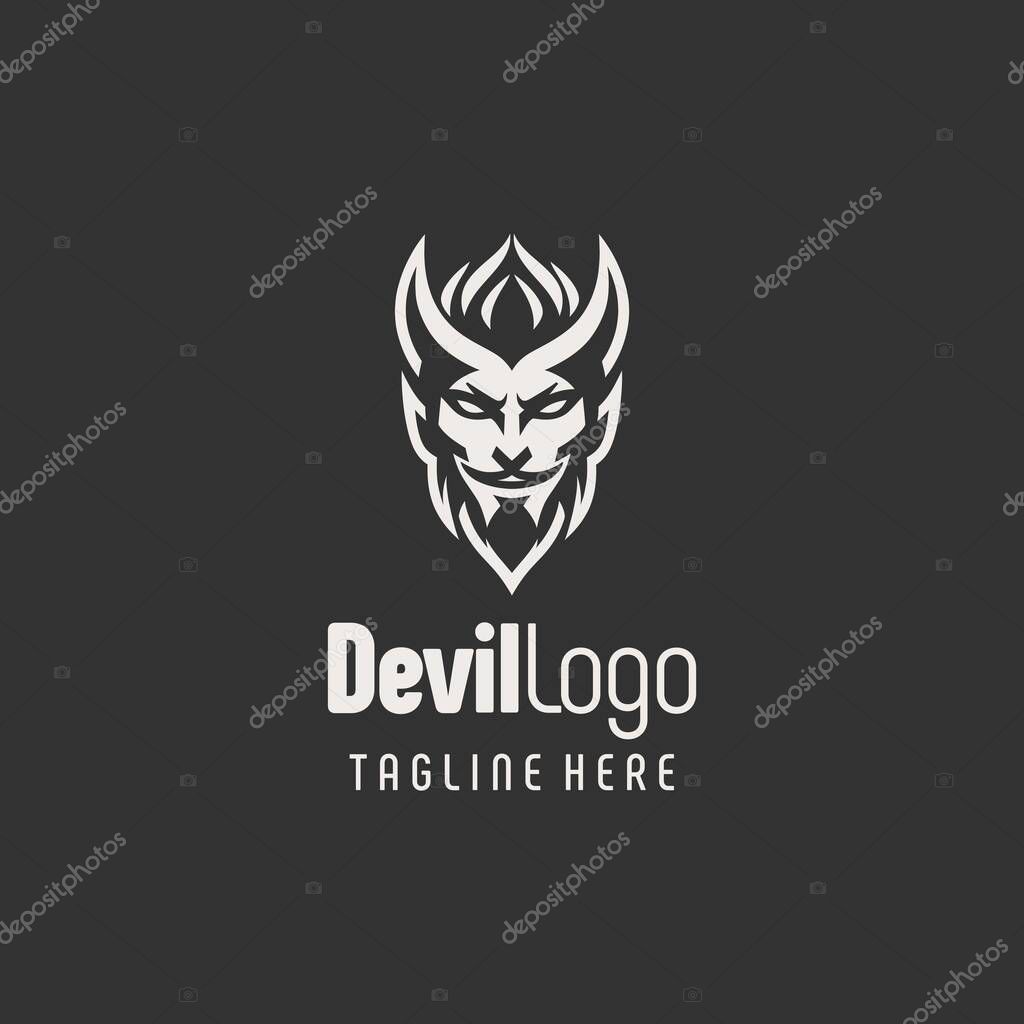 Modern Black White Devil Emblem
