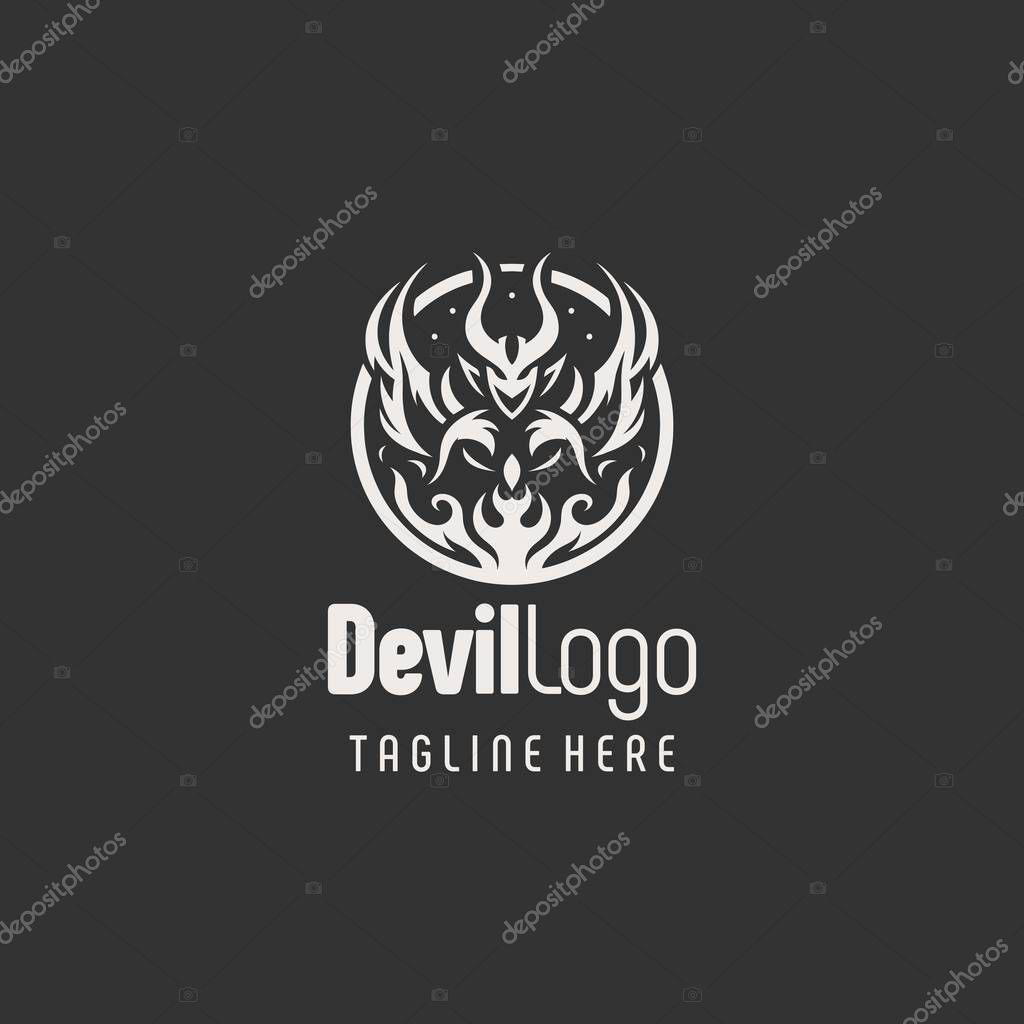 Unique Black White Devil Drawing