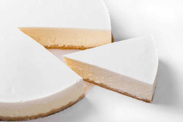 Cheese Cake New York Style Isolated White Background — Stock Photo, Image