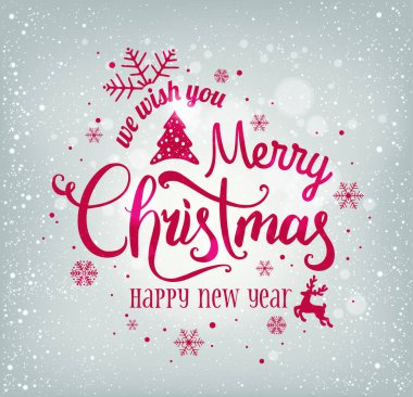 Noel ve yeni yıl kış yatay, kar taneleri, ışık, parlak zemin üzerine yazım yıldız. Noel kartı. Vektör çizim