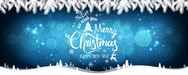 圣诞节和新年假期背景与雪花 排印的星星 矢量图 圣诞卡片 — 图库矢量图片