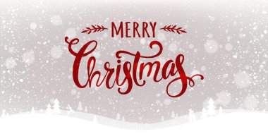 Noel ve yeni yıl kış yatay, kar taneleri, ışık, karlı Xmas zemin üzerine baskı ile yıldız. Neşeli Noel kartı. Vektör çizim