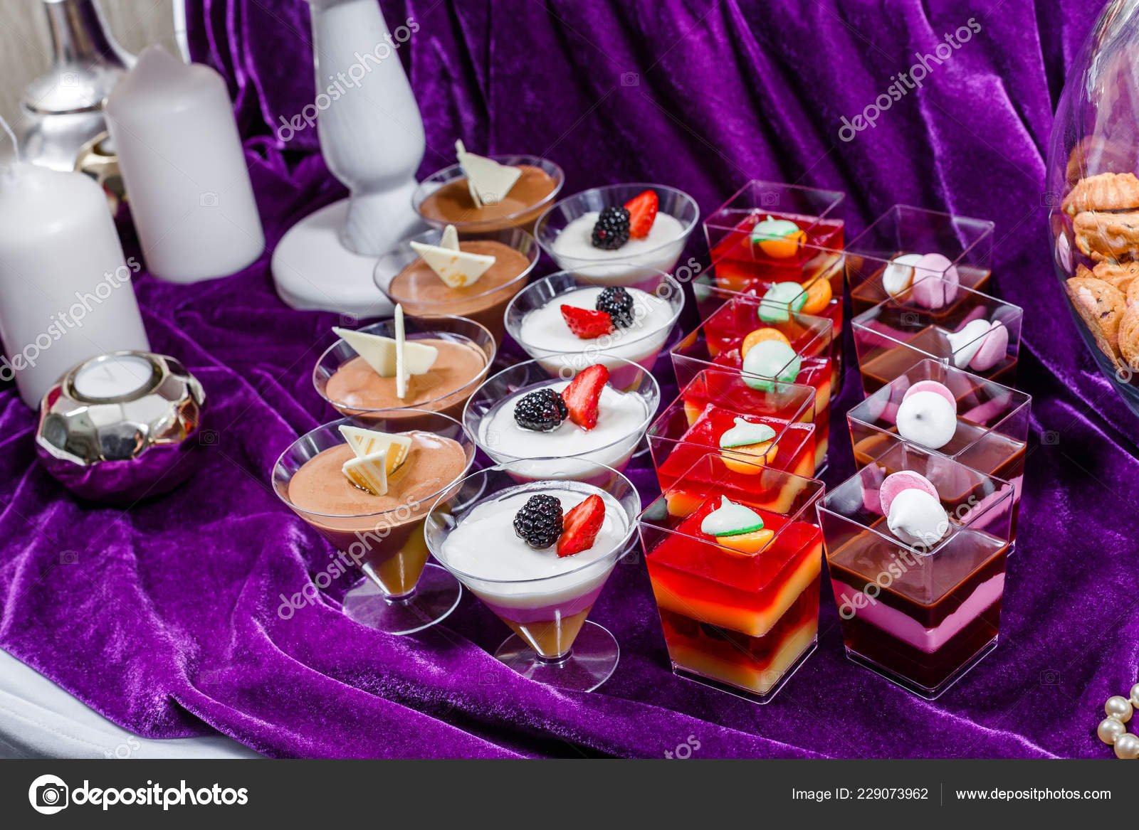 Candy Bar Wedding Reception Table Sweets Candies Dessert Meringues