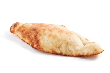 İzole beyaz arka plan, ekmek, pasta üzerinde Pide