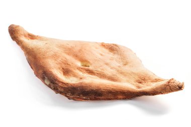 İzole beyaz arka plan, ekmek, pasta üzerinde Pide