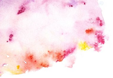 Pembe suluboya arka plan. Soyut El şablon düzensiz kenarlı boyalı. Sulu boya yıkama