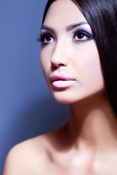 Sexy Beauty Woman Portrait Maquiagem Férias Profissional Para Brunette Menina — Fotografia de Stock