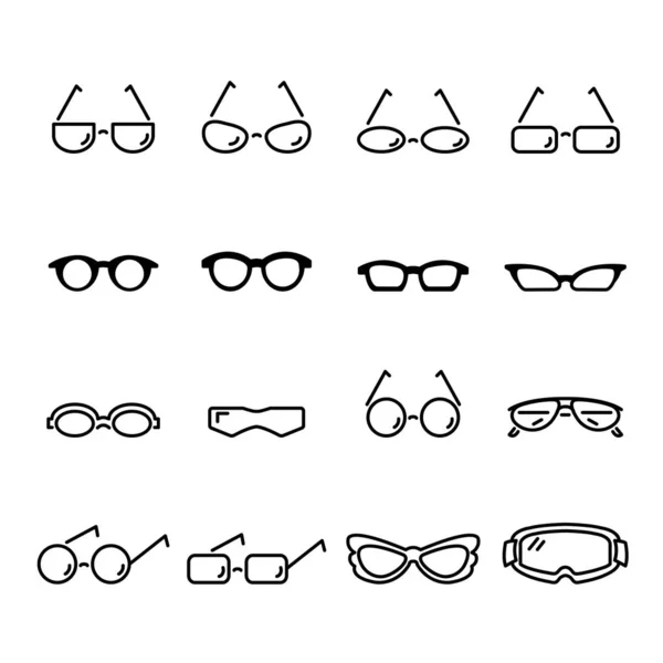 Gafas línea icono conjunto — Vector de stock