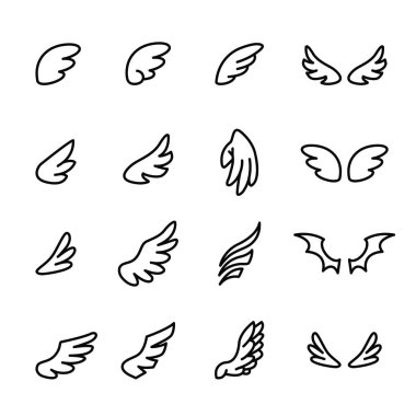 kanat çizgisi simge seti