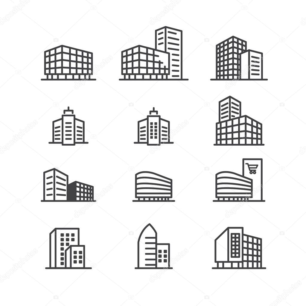 building line icon set.vector eps10