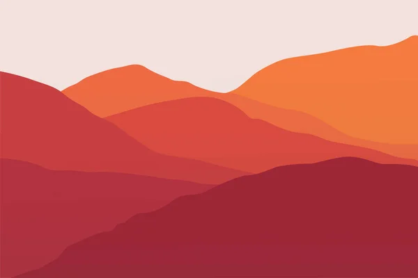 夏の山の風景 フラットなグラフィックデザイン — ストックベクタ