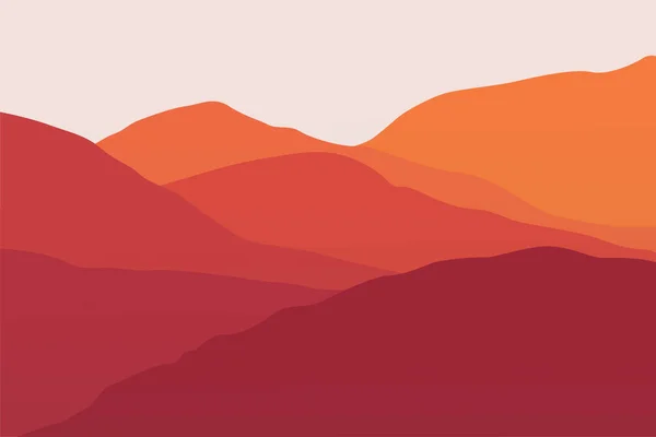 Paisaje Montaña Verano Diseño Gráfico Plano — Vector de stock