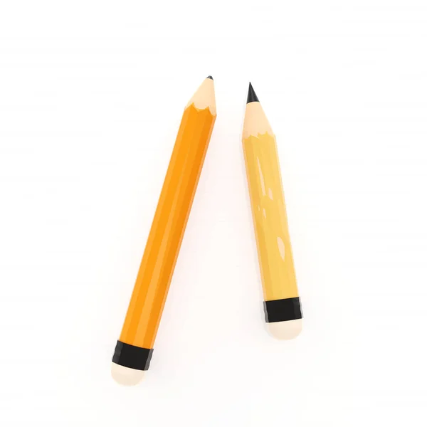 New Pencil Old Sharp Pencil Blank White Paper Illustration Image — Stock Photo, Image