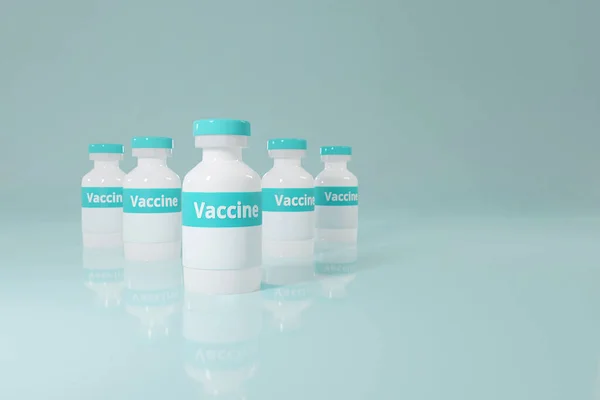 Vial Médico Para Vacunación Frasco Blanco Vidrio Con Vacuna Ilustración —  Fotos de Stock