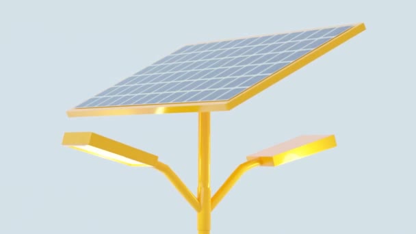 Солнечная Батарея Парой Жёлтых Фонарей — стоковое видео