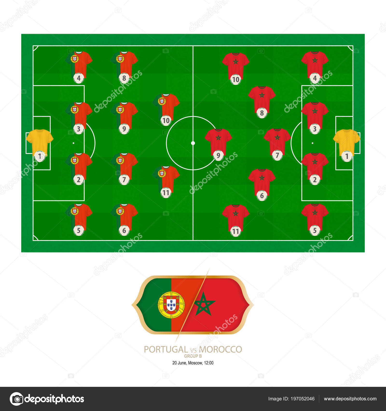 Football Match Portugal Morocco Portugal Preferred System Lineup Morocco Preferred Vector Image By C Boldg Vector Stock Football Match Portugal Morocco Portugal Preferred System Lineup Morocco Preferred Vector Image By C Boldg Vector Stock