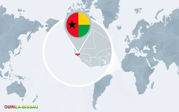 Mapa ampliado de portugal no mapa do mundo centrado na américa