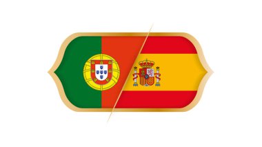 Futbol Dünya Şampiyonası Portekiz vs İspanya. Vektör çizim.