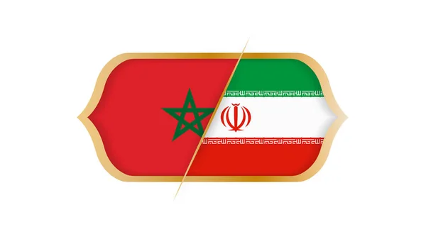 Ποδόσφαιρο Παγκόσμιο Πρωτάθλημα Μαρόκο Εναντίον Ιράν Εικονογράφηση Διάνυσμα — Διανυσματικό Αρχείο