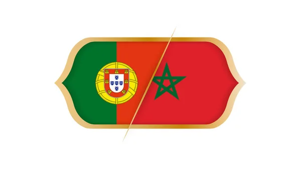 Campeonato Del Mundo Fútbol Portugal Marruecos Ilustración Vectorial — Vector de stock