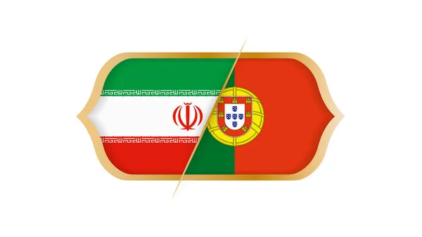 Campeonato Mundial Fútbol Irán Portugal Ilustración Vectorial — Vector de stock