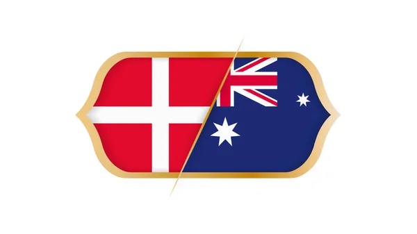 Campionato Del Mondo Calcio Danimarca Australia Illustrazione Vettoriale — Vettoriale Stock