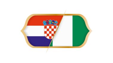 Futbol Dünya Şampiyonası Hırvatistan – Türkiye. Vektör çizim.