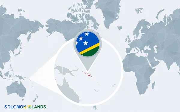 以美国为中心的世界地图被放大的所罗门群岛 抽象向量例证 — 图库矢量图片
