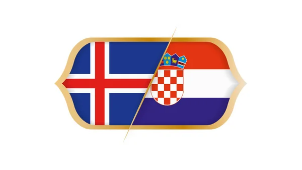 Ποδόσφαιρο Παγκόσμιο Πρωτάθλημα Ισλανδίας Κροατία Εικονογράφηση Διάνυσμα — Διανυσματικό Αρχείο