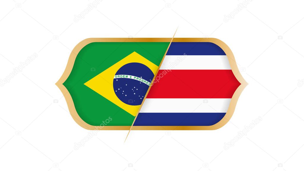 Soccer world championship Brazil vs Costa Rica. Vector illustration.