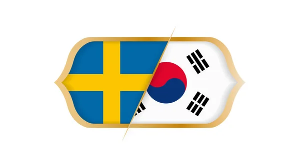 Futbol Dünya Şampiyonası Sveç Güney Kore Vektör Çizim — Stok Vektör