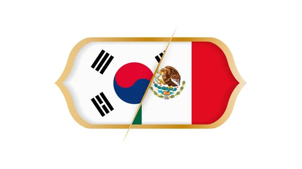 Voetbal Wereld Kampioenschap Zuid Korea Mexico Vectorillustratie — Stockvector