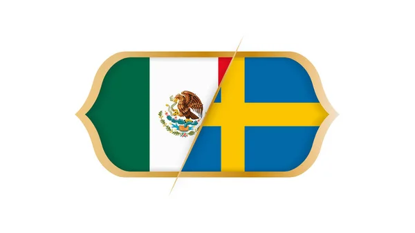 Fußballweltmeisterschaft Mexiko Gegen Schweden Vektorillustration — Stockvektor