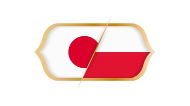 Futbol Dünya Şampiyonası Japonya vs Polonya. Vektör çizim.