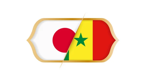 Campeonato Mundial Fútbol Japón Senegal Ilustración Vectorial — Vector de stock