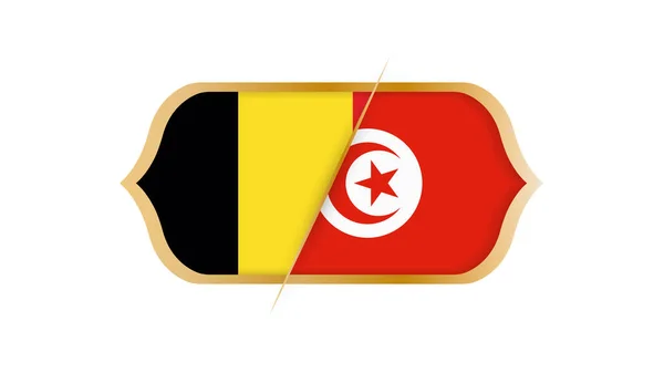 Campeonato Mundial Futebol Bélgica Tunísia Ilustração Vetorial — Vetor de Stock