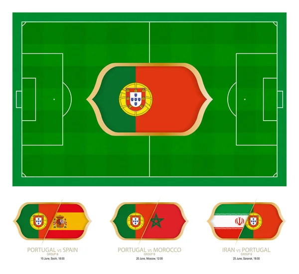 Všechny Hry Portugalsko Fotbalový Tým Skupiny — Stockový vektor